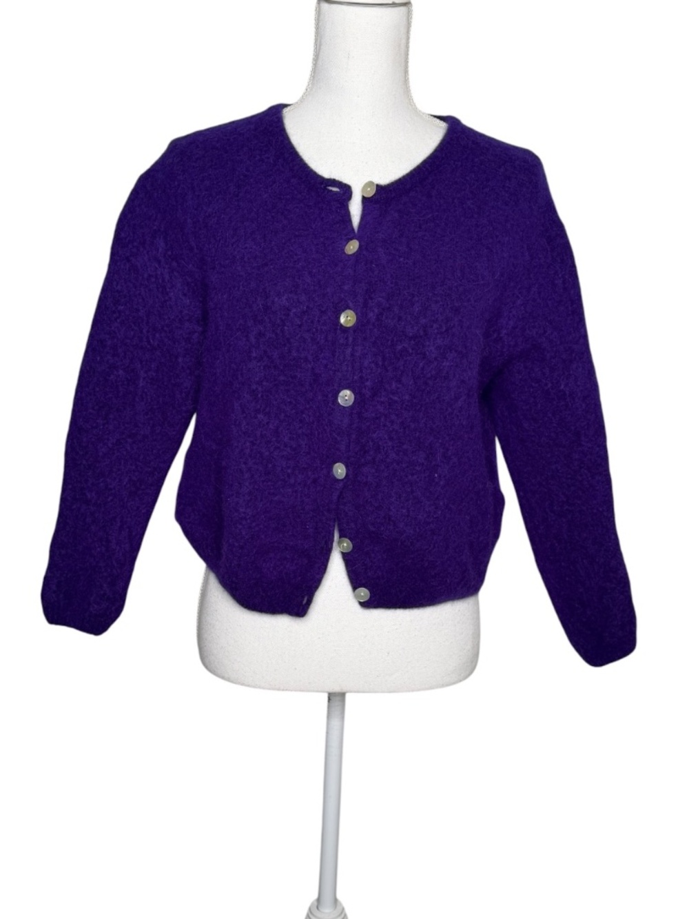 American Vintage Vitow Cardigan Crewneck Wool Blend Purple Size M